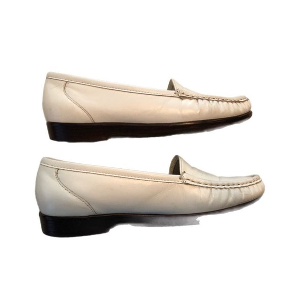 SAS Tripad Comfort white Leather Slip On Loafers Moc Toe Womens Shoes Size 7.5 - Picture 3 of 7